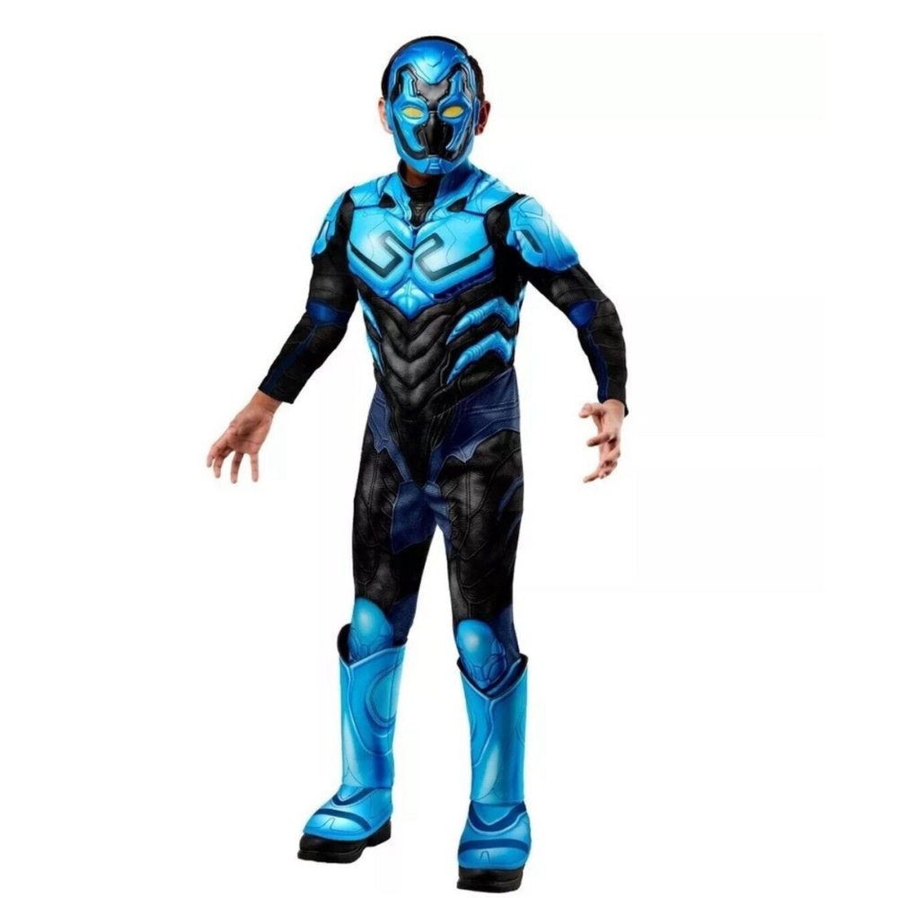 Kids DC Comics Blue Beetle Muscle Jumpsuit Halloween Costume (only) Size Large